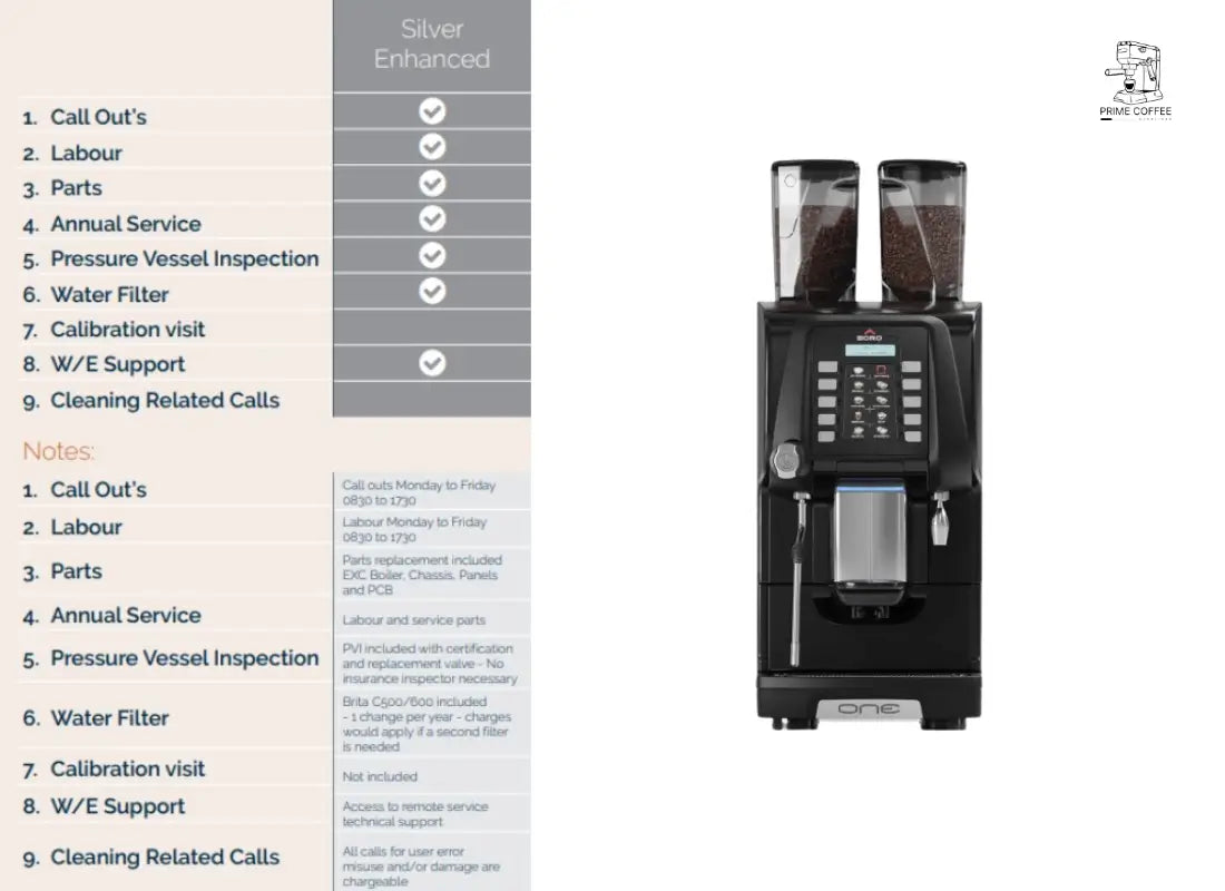 Egro Next/One Pure Coffee Fresh Milk Silver Service Contract