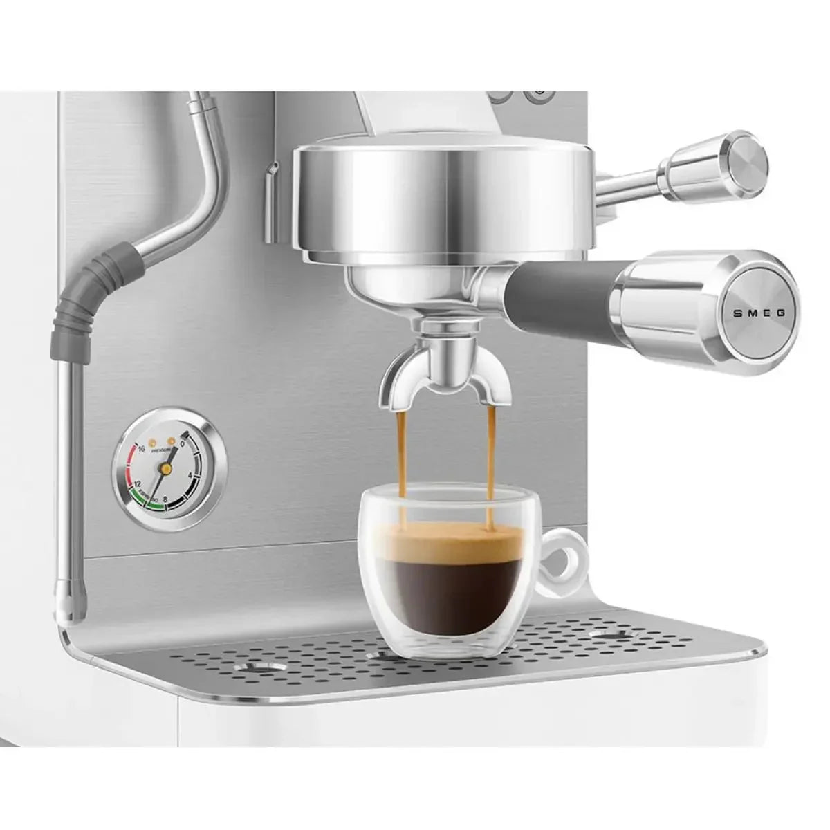 Smeg EMC02 MiniPro Espresso Machine + Smeg CGF02 Mini Pro Coffee Grinder Home Bundle Kit